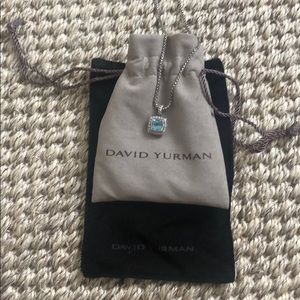 Petite Albion Pendant Necklace with Blue Topaz